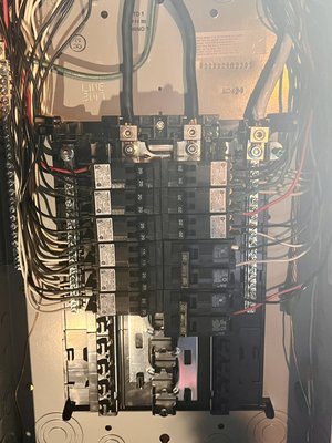 Sub panel replacement, 2023! - This sub panel change out was done because the homeowner was experiencing power outages. When we inspected the panel, we noticed water buildup and corrosion at the points of connection for power. Once this panel was changed out, and all of the breakers were replaced this homeowner was very happy to no longer have to worry about any interruptions of power to her home. Sub panel replacement, 2023! - This sub panel change out was done because the homeowner was experiencing power outages. When we inspected the panel, we noticed water buildup and corrosion at the points of connection for power. Once this panel was changed out, and all of the breakers were replaced this homeowner was very happy to no longer have to worry about any interruptions of power to her home.