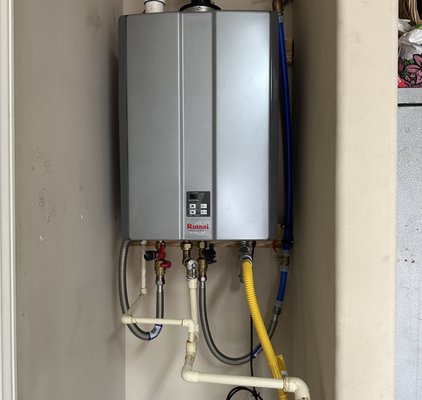 Tankless Water Heater Install - This customer was tired of running out of hot water so I installed a Rinnai Tankless water heater for endless hot water!