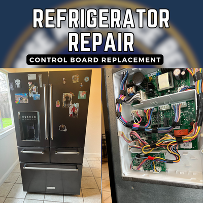 Refrigerator Repair: Control Board Replacement - The initial request from the customer was that their refrigerator's freezer was not working, causing food to thaw quickly. Our experienced technician diagnosed the issue as a faulty control board. We replaced the control board with a new, high-quality part, restoring the freezer's functionality and ensuring that food remains properly frozen.
