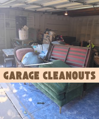 Garage Cleanouts - Garage cleanout done right. We helped this customer clear up their garage clutter, set aside items they wanted to keep, and hauled everything else away. From boxes and bins to furniture and trash, we cleared it all and left the garage clean and ready for use.