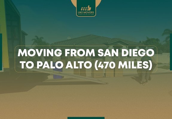 Moving from San Diego to Palo Alto (470 miles) - We have moved our dear customer from Coronado area to Palo Alto. The move size is from 1 bedroom apartment on the ground floor to 1 bedroom apartment on the 2nd floor.