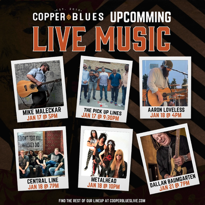 Rockin’ Nights & Game Day Vibes - Experience the energy of Phoenix’s best live music and sports at Copper Blues! From rocking bands to big games on the big screens, this hotspot brings entertainment, excitement, and community together in a vibrant, unforgettable atmosphere. Rockin’ Nights & Game Day Vibes - Experience the energy of Phoenix’s best live music and sports at Copper Blues! From rocking bands to big games on the big screens, this hotspot brings entertainment, excitement, and community together in a vibrant, unforgettable atmosphere.