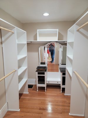 Bedroom and walk-in closet remodel - This bedroom was a using a lot of space for this family. We knocked out a wall to create two bedrooms and this beautiful walk-in closet. Bedroom and walk-in closet remodel - This bedroom was a using a lot of space for this family. We knocked out a wall to create two bedrooms and this beautiful walk-in closet.