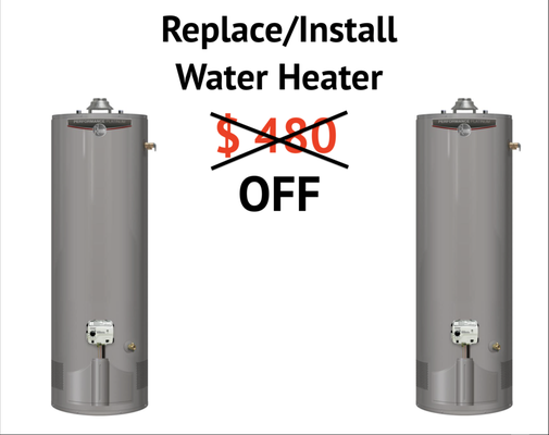 Water Heater Installation - *Discount redeemable by applying for 20% OFF coupon.
Water heaters play major role in your home. It is very important to take good care of it. It is recommended to maintain your water heater and have it serviced at-least once per year. Typical life-span of a tank water heater is from 8-12 years. It is strongly recommended to be proactive about the water heater replacement. Usually the unit will go out by cracking and leaking, this can cause major water damage costing home owners thousands and tens of thousands of dollar. Water Heater Installation - *Discount redeemable by applying for 20% OFF coupon.
Water heaters play major role in your home. It is very important to take good care of it. It is recommended to maintain your water heater and have it serviced at-least once per year. Typical life-span of a tank water heater is from 8-12 years. It is strongly recommended to be proactive about the water heater replacement. Usually the unit will go out by cracking and leaking, this can cause major water damage costing home owners thousands and tens of thousands of dollar.