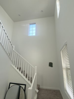 Interior - Accent walls can give a room life. And a big accent wall in the stair way can really bring the whole house to life. We installed wood trim called battens and then carefully prepped it so all the trim is seamless. Prime and paint and we have a wall that makes a statement. Interior - Accent walls can give a room life. And a big accent wall in the stair way can really bring the whole house to life. We installed wood trim called battens and then carefully prepped it so all the trim is seamless. Prime and paint and we have a wall that makes a statement.