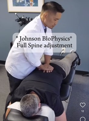 The most complete and thorough Chiropractic Adjustment - * Johnson BioPhysics ® Full Spine and Extremity adjustments
* Ring Dinger ® Full spine decompression adjustments in combination with mirror imaging adjustments have become
The most thorough and complete treatment of the body. If you’re living, breathing and moving in gravity, this treatment is for you! The most complete and thorough Chiropractic Adjustment - * Johnson BioPhysics ® Full Spine and Extremity adjustments
* Ring Dinger ® Full spine decompression adjustments in combination with mirror imaging adjustments have become
The most thorough and complete treatment of the body. If you’re living, breathing and moving in gravity, this treatment is for you!