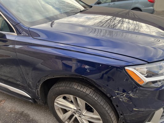 Audi Q7 minor collision damage - This Audi Q7 was in a minor collision. The front bumper & fender were replaced along with the right-side headlamp & right front wheel. A wheel alignment was performed along with a steering angle calibration. We also performed a blind spot sensor calibration (ADAS). THE VEHICLE OWNER RECEIVED DOCUMENTATION FOR THE ALIGNMENT & ALL CALIBRATIONS ALLONG WITH A FULL WARANTY FOR PARTS & LABOR. Audi Q7 minor collision damage - This Audi Q7 was in a minor collision. The front bumper & fender were replaced along with the right-side headlamp & right front wheel. A wheel alignment was performed along with a steering angle calibration. We also performed a blind spot sensor calibration (ADAS). THE VEHICLE OWNER RECEIVED DOCUMENTATION FOR THE ALIGNMENT & ALL CALIBRATIONS ALLONG WITH A FULL WARANTY FOR PARTS & LABOR.