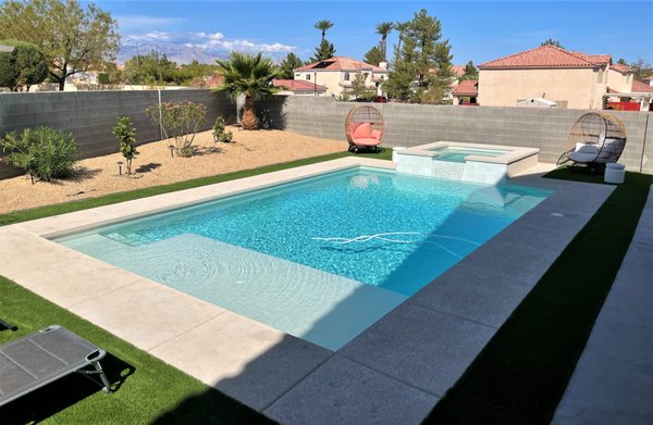 The Siena Signature Pool - This pool was the very first Siena Signature deign built by Triton Pools. With added spa The Siena Signature Pool - This pool was the very first Siena Signature deign built by Triton Pools. With added spa