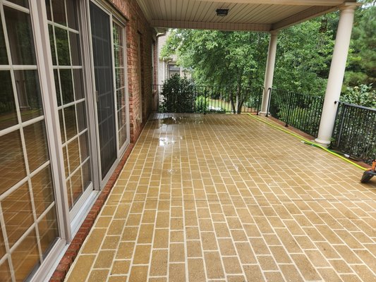 Edlund Job - The customer requested that we removed the brick grill and two foot of the walkway that was impeding the property line. As well as pressure washing the upper porch and cleaning out the gutter over the porch. The walkway had an unbelievable 12 inches of concrete underneath it. It took me and my crew a day and a half to complete the job. Next on the list, landscaping for the area. Edlund Job - The customer requested that we removed the brick grill and two foot of the walkway that was impeding the property line. As well as pressure washing the upper porch and cleaning out the gutter over the porch. The walkway had an unbelievable 12 inches of concrete underneath it. It took me and my crew a day and a half to complete the job. Next on the list, landscaping for the area.