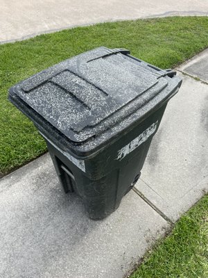 Trash Can Cleaning - This trash can was deep cleaned with our products, pressure washer, and effort. The customer absolutely loved the way it turned out.