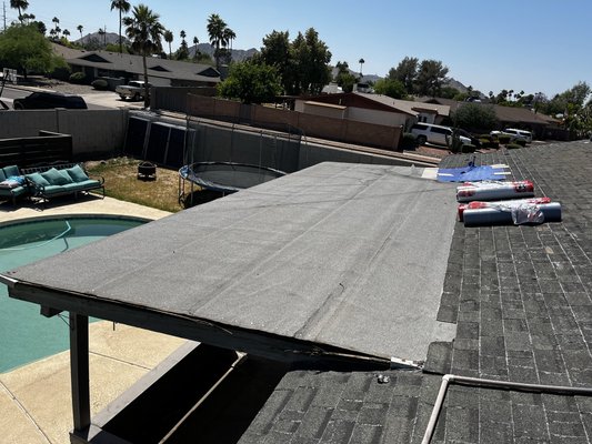 Roof Replacement - Insurance claim on Customer’s roof. Missing shingles caused extensive damage to decking. Roof Replacement - Insurance claim on Customer’s roof. Missing shingles caused extensive damage to decking.