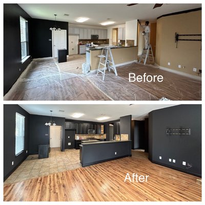 N. Austin dark walls & trim - These homeowners wanted a dramatic and chic modern interior color scheme. We think it turned out great!