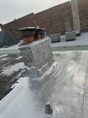 Preparing & Coating Flat Roof with Aluminum Tar Based Coating - Feel free to call, email, or request a FREE Quote from us through Yelp. We will contact you shortly after we receive it, as we understand the importance of promptness when it comes to your home.