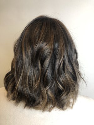 Balayage - My client wanted some change with her hair but still feel natural and low maintenance. So I did balayage technique on her keeping her roots natural. We toned it to nice brown and put some waves. Balayage - My client wanted some change with her hair but still feel natural and low maintenance. So I did balayage technique on her keeping her roots natural. We toned it to nice brown and put some waves.