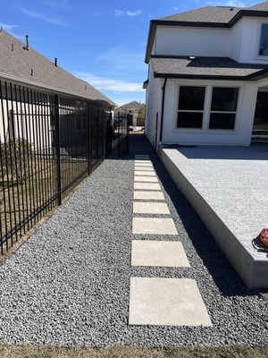 Landscaping Project - Landscaping project with gravel around their pool and yard. Pavers and edging.