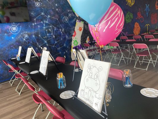 Birthday Parties - The perfect birthday party starts here !
Enjoy the full space in a family oriented atmosphere !
Customize up to 3 images for your guest to paint !
Outside food and drinks are welcome. Birthday Parties - The perfect birthday party starts here !
Enjoy the full space in a family oriented atmosphere !
Customize up to 3 images for your guest to paint !
Outside food and drinks are welcome.