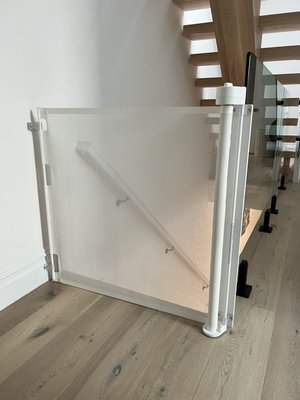 Glass Mounted Retractable Gates - These glass mounted gates are a must have for frameless glass railings. Our aesthetically pleasing and durable gates will last you a lifetime and are easily removable, leaving no damage to the glass railing. Installation takes about 15 mins. Glass Mounted Retractable Gates - These glass mounted gates are a must have for frameless glass railings. Our aesthetically pleasing and durable gates will last you a lifetime and are easily removable, leaving no damage to the glass railing. Installation takes about 15 mins.
