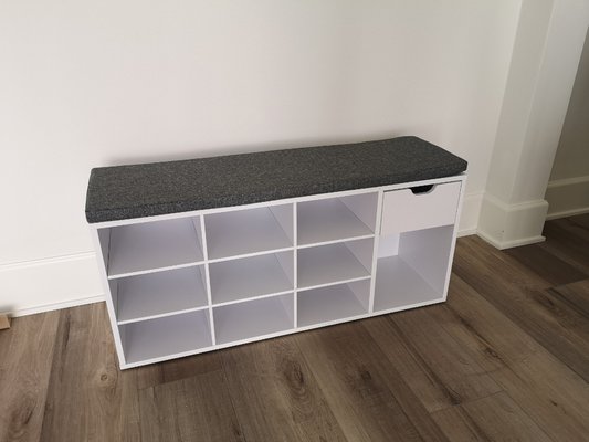 Shoe rack with seat assembly. - Shoe rack assembly by our amaxong team. Shoe rack with seat assembly. - Shoe rack assembly by our amaxong team.