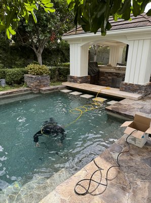 Pool light installation - In this project, the customer wanted new LEDs installed:
A previous pool company was unable to complete the work due to the cords being stuck :
We were able to remove the debris, blocking the cord and install the new LEDs . Pool light installation - In this project, the customer wanted new LEDs installed:
A previous pool company was unable to complete the work due to the cords being stuck :
We were able to remove the debris, blocking the cord and install the new LEDs .