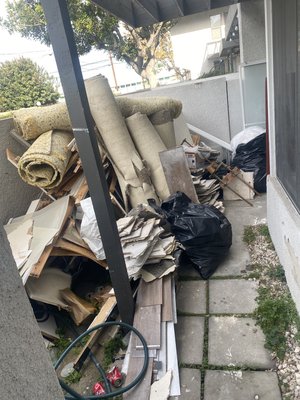 Home remodel cleanup in the city of Garden Grove. - Our customers called us to remove construction debris that was left from their home remodel. Glad we were able to clean this up and get them their patio back. Home remodel cleanup in the city of Garden Grove. - Our customers called us to remove construction debris that was left from their home remodel. Glad we were able to clean this up and get them their patio back.