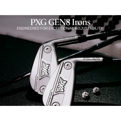 PXG GEN8 Irons - PXG 0311 GEN8 Irons combine a revolutionary new Dual Weighting System, Deep Core Recoil Technology, QuantumCOR Polymer, and an Ultra-Thin Maraging Steel Face to deliver faster ball speeds, optimized spin, and unmatched feel. PXG GEN8 Irons - PXG 0311 GEN8 Irons combine a revolutionary new Dual Weighting System, Deep Core Recoil Technology, QuantumCOR Polymer, and an Ultra-Thin Maraging Steel Face to deliver faster ball speeds, optimized spin, and unmatched feel.