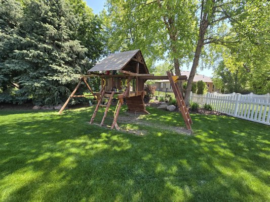 Swing Set Removal - Midwest Removal helped this homeowner reclaim their backyard by safely dismantling and hauling away an old swing set. Our team handled the heavy lifting, cleanup, and disposal, leaving the space open and ready for something new.