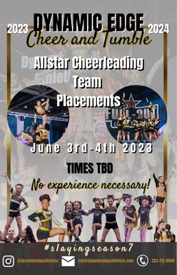 Competitive Teams Tryouts Starting June 3rd - All levels welcome, no prior experience needed. We will place you in a team for either travel or none travel teams. Competitive Teams Tryouts Starting June 3rd - All levels welcome, no prior experience needed. We will place you in a team for either travel or none travel teams.