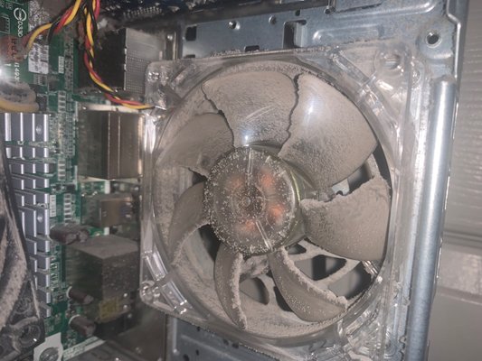 PC Interior Dust Cleaning - Have you ever wondered why your computer is slowing down or making a nasty fan sound? This is probably it. This computer was bound to fail at any moment. Fans would throttle so much because the computer was getting hot and the dust was clogging up the fans. I was scared it would burst into flames! (yes, certain particles of dust are not only flammable, but combustible, aka Boom!) Thankfully we went in and gave it a detailed clean-up using our ESD safe kit. Probably took 3 hours to complete this project. Now the computer is whisper quiet, and nowhere near from failure because of some dust bunnies. I even threw in some new heat sink compound as an added bonus. Not bad for the $120 deep clean price. If the dust is not so bad, a $50 preventive dust cleaning can be all you need. Ask about discounted returning customer offer!
Quality. Efficiency. Trust. PC Interior Dust Cleaning - Have you ever wondered why your computer is slowing down or making a nasty fan sound? This is probably it. This computer was bound to fail at any moment. Fans would throttle so much because the computer was getting hot and the dust was clogging up the fans. I was scared it would burst into flames! (yes, certain particles of dust are not only flammable, but combustible, aka Boom!) Thankfully we went in and gave it a detailed clean-up using our ESD safe kit. Probably took 3 hours to complete this project. Now the computer is whisper quiet, and nowhere near from failure because of some dust bunnies. I even threw in some new heat sink compound as an added bonus. Not bad for the $120 deep clean price. If the dust is not so bad, a $50 preventive dust cleaning can be all you need. Ask about discounted returning customer offer!
Quality. Efficiency. Trust.