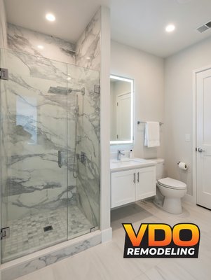 Small Bathroom Remodeling - Professional small bathroom remodeling and space-saving bathroom renovations in Sacramento, Rancho Cordova, Carmichael, Folsom, Fair Oaks, Citrus Heights, Orangevale, Rosemont, Gold River, Arden-Arcade, Anatolia Village, La Riviera and Mather.
We specialize in maximizing limited space through smart layouts, floating vanities, walk-in showers, custom storage solutions, and modern finishes.
Our small bathroom remodeling projects focus on improving functionality, storage, and visual spaciousness while maintaining high-quality workmanship and clean execution. Licensed B-2 Residential Remodeling Contractor. Fully Insured. Small Bathroom Remodeling - Professional small bathroom remodeling and space-saving bathroom renovations in Sacramento, Rancho Cordova, Carmichael, Folsom, Fair Oaks, Citrus Heights, Orangevale, Rosemont, Gold River, Arden-Arcade, Anatolia Village, La Riviera and Mather.
We specialize in maximizing limited space through smart layouts, floating vanities, walk-in showers, custom storage solutions, and modern finishes.
Our small bathroom remodeling projects focus on improving functionality, storage, and visual spaciousness while maintaining high-quality workmanship and clean execution. Licensed B-2 Residential Remodeling Contractor. Fully Insured.