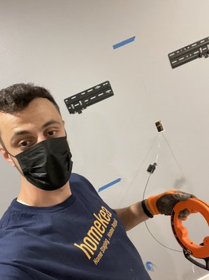 TV Mount - The project here was to mounted a new TV on the wall and hide the wires inside the wall so it's organized and clean. TV Mount - The project here was to mounted a new TV on the wall and hide the wires inside the wall so it's organized and clean.