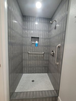 Sherman Oaks Office Bathroom - 2026 - The Sherman Oaks Office Bathroom Was Completed by Popular Bathroom Specialists and Professionals in February 2026, with New Walk-in Shower Step. New Shower Wall Tiles up to the Ceiling. New Shower Head is 81" inches from the ground, with Shower Valve and Faucet. New Soap and Shampoo Niche. Two (2) New Safe and Secure Hand Holders on the Shower Wall. New Smaller Shower Floor Tiles with New Drain. New Small Vanity with Sink, Faucet, and Small Countertop. New Mirror, with New Bathroom Wall Paint and Electrical Outlets. Toilet with Storage Box with Shelve above. New Towel Bar, and New Bathroom Floor Tiles.
See more pictures on Yelp.com and call Popular Bathroom at (818) 267-8568 for your Free Consultation and Estimate by the Owner, Abraham Samara. Sherman Oaks Office Bathroom - 2026 - The Sherman Oaks Office Bathroom Was Completed by Popular Bathroom Specialists and Professionals in February 2026, with New Walk-in Shower Step. New Shower Wall Tiles up to the Ceiling. New Shower Head is 81" inches from the ground, with Shower Valve and Faucet. New Soap and Shampoo Niche. Two (2) New Safe and Secure Hand Holders on the Shower Wall. New Smaller Shower Floor Tiles with New Drain. New Small Vanity with Sink, Faucet, and Small Countertop. New Mirror, with New Bathroom Wall Paint and Electrical Outlets. Toilet with Storage Box with Shelve above. New Towel Bar, and New Bathroom Floor Tiles.
See more pictures on Yelp.com and call Popular Bathroom at (818) 267-8568 for your Free Consultation and Estimate by the Owner, Abraham Samara.