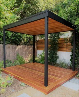 Redwood Deck and Waterproof Pergola - Neat little redwood deck and waterproof pergola. Redwood Deck and Waterproof Pergola - Neat little redwood deck and waterproof pergola.