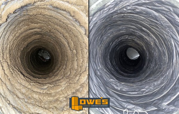 Before and After - We never use a spray to “glue” dust to the air ducts as some other companies do. We physically remove the dust, dirt, and other contaminants as we should.