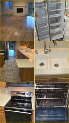 Move-in clean - This cleanings main focus point was dust , window panes, and a quick oven clean.
The hardwood  floors were dirty and needed some care as well.
After cleaning was done the home was ready for there family and safe for their pet.