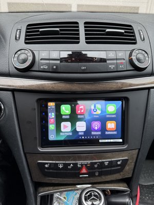 2007 Mercedes E350 Carplay upgrade - The customer wanted to upgrade their Mercedes E350, which has very low mileage. We recommended adding a Pioneer DMH-W2770NEX CarPlay stereo with a backup camera to enhance the modern convenience of this beautiful vehicle.