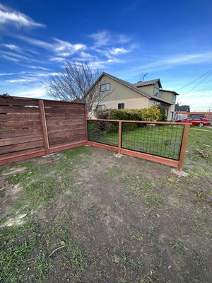 New fence - This 150ft of redwood fence was done at Burlingame