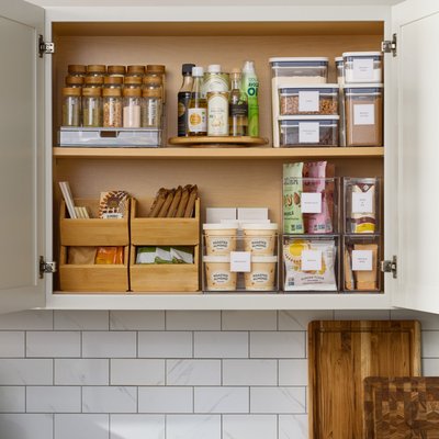 Easy Cabinet & Pantry Organization From The Container Store - Are cluttered cabinets making food prep a pain? We can help with that! Shop The Container Store and discover space-saving storage solutions that help maximize every inch of space in your kitchen. Browse stacking bins and multi-tiered organizers—like those from our Everything Organizer collection—that make the most of the vertical space between shelves. Make spices and snacks easier to find with adhesive labels. Keep sauces and condiments within reach with our assortment of turntables. Visit us in-store or online and let our experts help find the right solution for you!