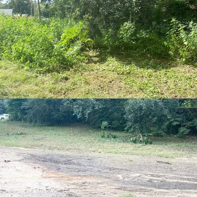 Helping local businesses with their needs. - This lot needed to be cleared per the customers request. At this stage, with consistent mowing, we can turn this overgrown lot back into useful space. Helping local businesses with their needs. - This lot needed to be cleared per the customers request. At this stage, with consistent mowing, we can turn this overgrown lot back into useful space.