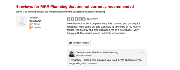 Not Highlighted Reviews - Yelp's algorithm has removed these reviews, we're highlighting the opinions and experiences of these recent customers
