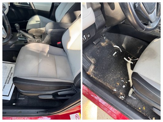 Interior Upholstery Cleaning - She said those stains have been in those seats for a long time I don't think you'll be get them out. My reply was I can guarantee I can get them out 100% well maybe 95%. I've done seats a lot worse than this. Check photos for our results.
