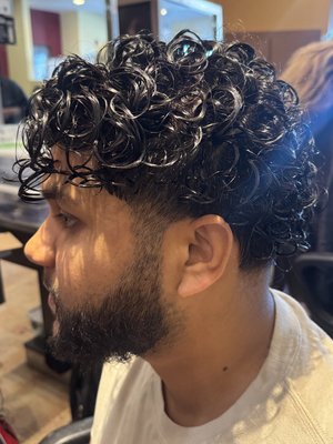 All over Perm - This gentleman came in requesting a perm. After perming and shaping his sides, he walked out with the perfect style he envisioned. Always great to see a happy client! All over Perm - This gentleman came in requesting a perm. After perming and shaping his sides, he walked out with the perfect style he envisioned. Always great to see a happy client!