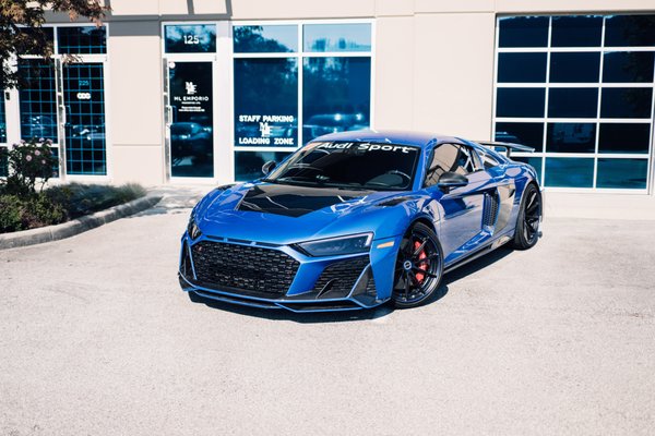 Audi R8 with Custom Carbon Fiber Hood - Paint Protection Film - Audi R8 with a one of a kind @matts_performance Carbon Fiber Hood fully protected with XPEL Paint Protection Film, down to every edge.
With an addition of a V shape vent and carbon fiber louvres on both sides of the hood, we made sure to cover and protect all of that with one, continuous piece of paint protection film, giving this everyday supercar the protection it deserves.
Looking to do something special with your vehicle?
Contact us for a free consultation. Audi R8 with Custom Carbon Fiber Hood - Paint Protection Film - Audi R8 with a one of a kind @matts_performance Carbon Fiber Hood fully protected with XPEL Paint Protection Film, down to every edge.
With an addition of a V shape vent and carbon fiber louvres on both sides of the hood, we made sure to cover and protect all of that with one, continuous piece of paint protection film, giving this everyday supercar the protection it deserves.
Looking to do something special with your vehicle?
Contact us for a free consultation.