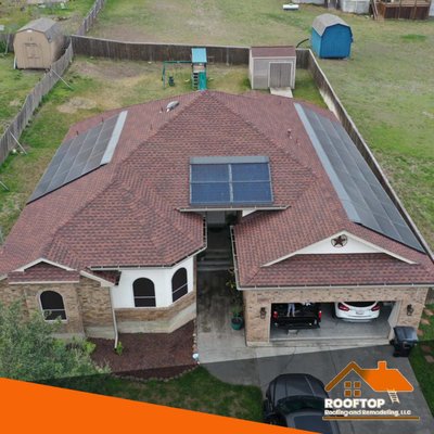Roof Replacement – Selma, TX - This project highlights a full roof replacement in Selma, Texas. Our crew removed the worn shingles, inspected and repaired the decking, and installed a GAF Timberline HDZ roofing system with advanced ridge protection for durability and curb appeal. The new roof integrates cleanly with the home’s solar panels, ensuring both energy efficiency and long-lasting performance.
As a veteran-owned contractor, Rooftop Roofing and Remodeling LLC proudly serves Selma, San Antonio, Schertz, New Braunfels, Live Oak, Cibolo, Universal City, Converse, and Garden Ridge. We specialize in roofing, remodeling, patio covers, pergolas, fencing, siding, windows, painting, and complete kitchen and bath remodels. Every project is backed by our certifications as a GAF Certified Plus Contractor and Owens Corning Preferred Contractor, along with full licensing and insurance.
This Selma roof replacement not only boosted the home’s protection against Texas storms but also delivered a clean, modern look supported by manufacturer warranties and our commitment to quality craftsmanship. Roof Replacement – Selma, TX - This project highlights a full roof replacement in Selma, Texas. Our crew removed the worn shingles, inspected and repaired the decking, and installed a GAF Timberline HDZ roofing system with advanced ridge protection for durability and curb appeal. The new roof integrates cleanly with the home’s solar panels, ensuring both energy efficiency and long-lasting performance.
As a veteran-owned contractor, Rooftop Roofing and Remodeling LLC proudly serves Selma, San Antonio, Schertz, New Braunfels, Live Oak, Cibolo, Universal City, Converse, and Garden Ridge. We specialize in roofing, remodeling, patio covers, pergolas, fencing, siding, windows, painting, and complete kitchen and bath remodels. Every project is backed by our certifications as a GAF Certified Plus Contractor and Owens Corning Preferred Contractor, along with full licensing and insurance.
This Selma roof replacement not only boosted the home’s protection against Texas storms but also delivered a clean, modern look supported by manufacturer warranties and our commitment to quality craftsmanship.