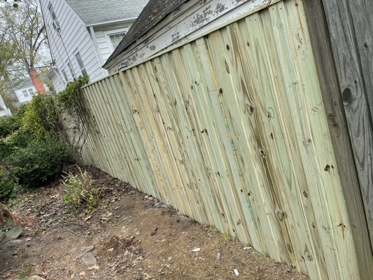 Fast service - Bushes grew at the foot of the fence, because of this it was always wet there.  The fence has fallen.  The customer asked to fix it very soon. Our company came and did all the work in 3 hours.  Nice result!