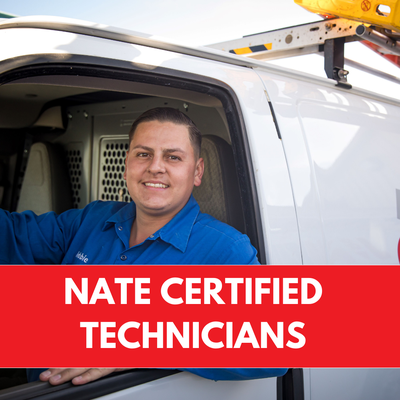 Nate certified technicians - We only employ NATE certified Technicians. NATE is the highest standard if HVAC excellence and proficiency.