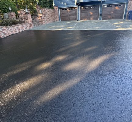 Asphalt seal coating sep 2025 residentials - Two separate residential jobs. Both opted for the full asphalt seal coating package. Which includes crack filling. And two full coats.