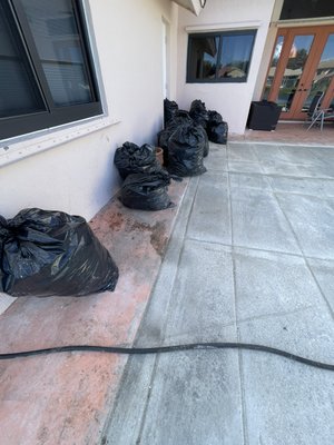 Backyard remodel debris removal - Debris pick up after customers remodel project Backyard remodel debris removal - Debris pick up after customers remodel project