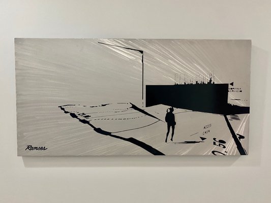 purchase online: substrategallery.com - FIRST FUTURIST OPERA
24 x 48 x 2 inches / 9 lbs
(2014) Ramses
black enamel on burnished aluminum panel
Certificate of authenticity.
Inspired by a life after death experience. purchase online: substrategallery.com - FIRST FUTURIST OPERA
24 x 48 x 2 inches / 9 lbs
(2014) Ramses
black enamel on burnished aluminum panel
Certificate of authenticity.
Inspired by a life after death experience.