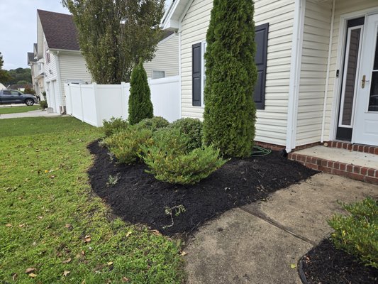 Fall prep cleanup - The renters of this home got behind on garden bed maintenance and needed our help! The property manager wanted to add mulch to the beds, which also inhibits weed growth. When a garden bed is properly mulched and maintained it is much easier to remove weeds as they pop up! We will also apply a natural Vinegar based weed killer to all driveway, sidewalk, and paver portions of the yard. Fall prep cleanup - The renters of this home got behind on garden bed maintenance and needed our help! The property manager wanted to add mulch to the beds, which also inhibits weed growth. When a garden bed is properly mulched and maintained it is much easier to remove weeds as they pop up! We will also apply a natural Vinegar based weed killer to all driveway, sidewalk, and paver portions of the yard.