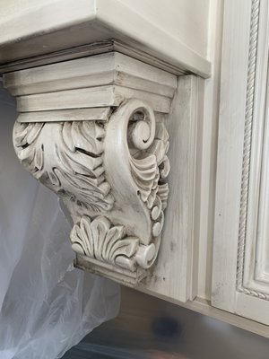 Cabinets - This is an awesome example of what we do. Client wanted a nice white paint and here are the final results/